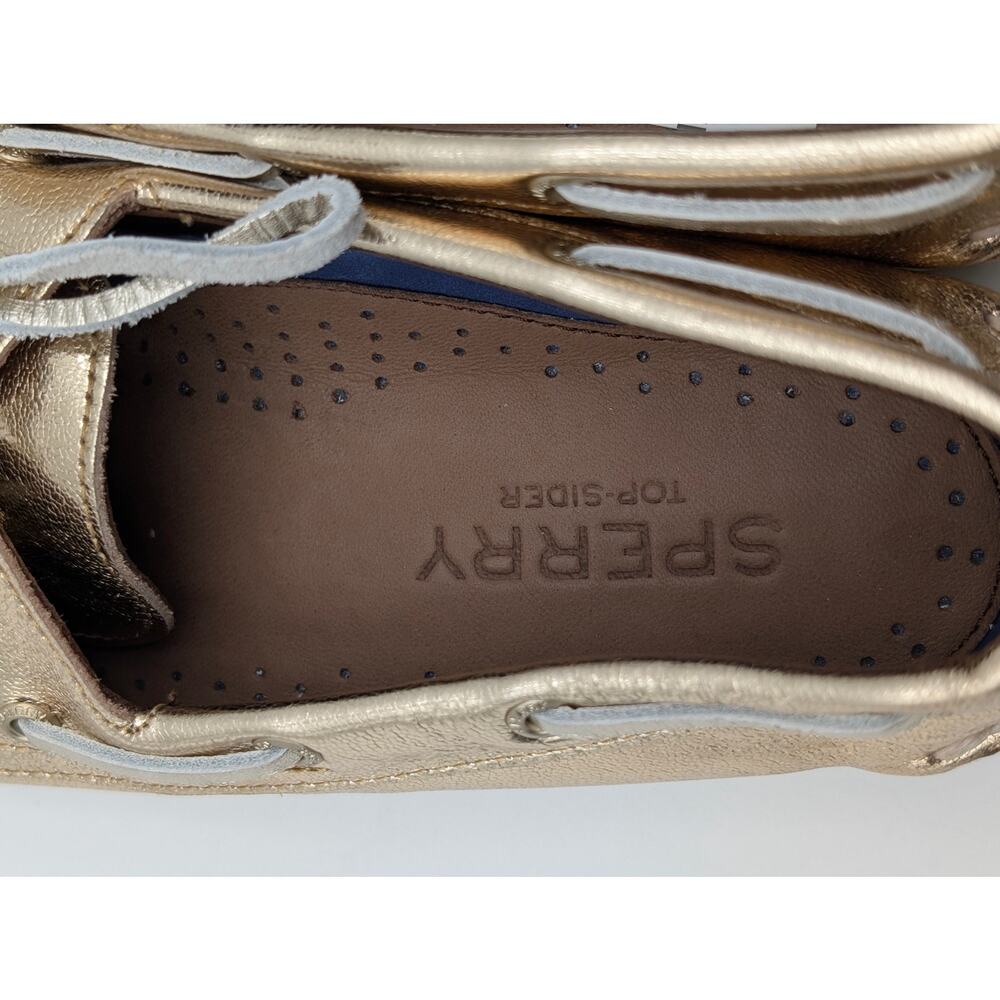 Sperry Authentic Original 2 Eye Boat Shoes Round Toe Women's Gold Size US8 EU39 - Picture 6 of 10